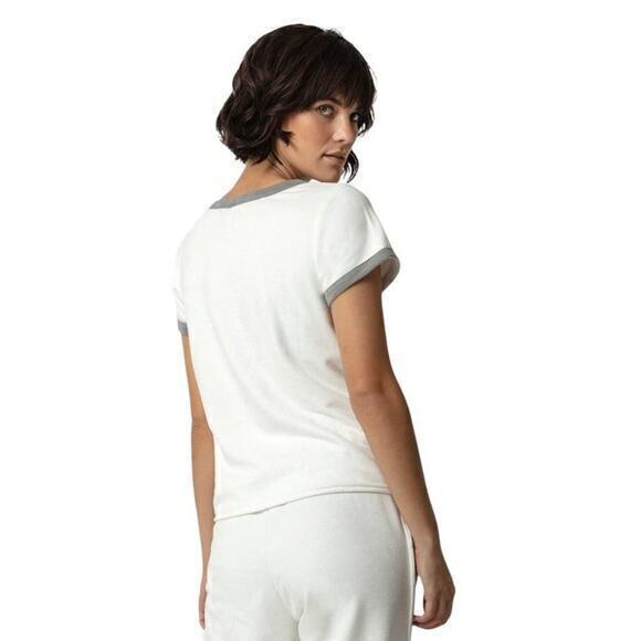 ASTARS Carter‎ Vegan Suede Terry Ringer Tee Small - Picture 3 of 8